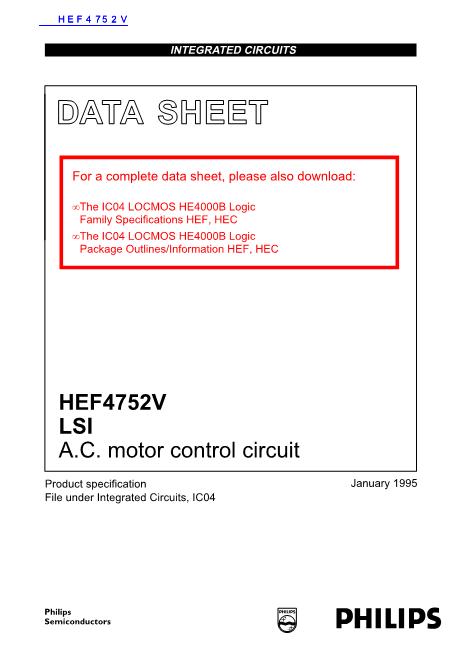 HEF4752V数据手册封面