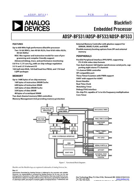ADSP-BF531数据手册封面