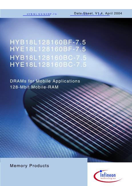 HYB18L128160BF-75數(shù)據(jù)手冊封面