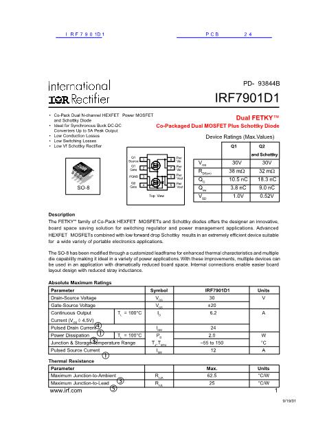 IRF7901D1数据手册封面