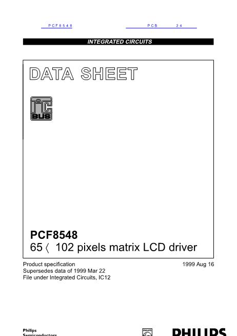 PCF8548数据手册封面