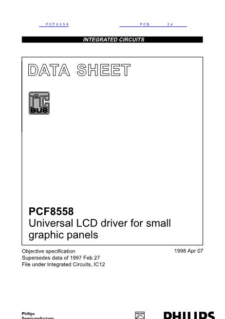 PCF8558数据手册封面