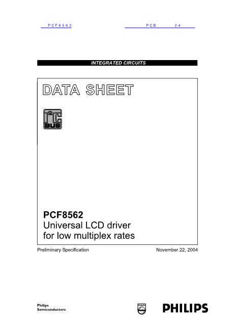 PCF8562数据手册封面