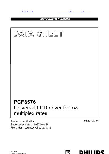 PCF8576数据手册封面