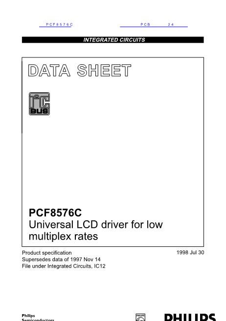 PCF8576C數(shù)據(jù)手冊封面