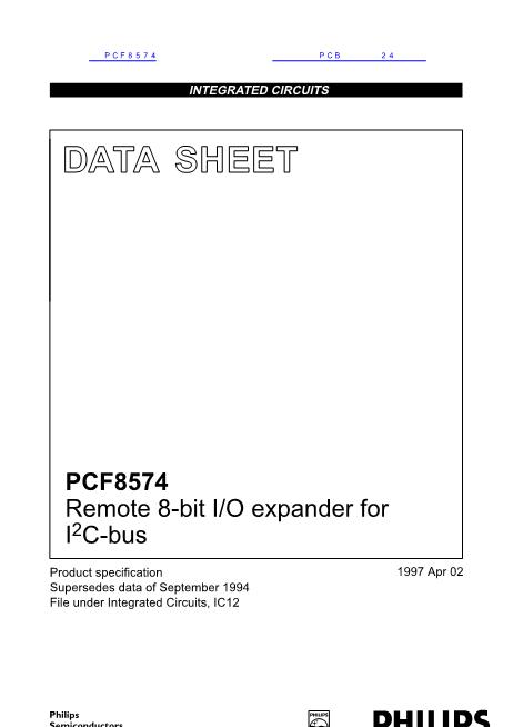 PCF8574数据手册封面