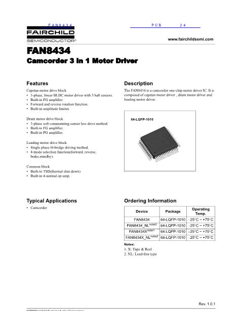 FAN8434数据手册封面