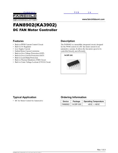 FAN8902数据手册封面