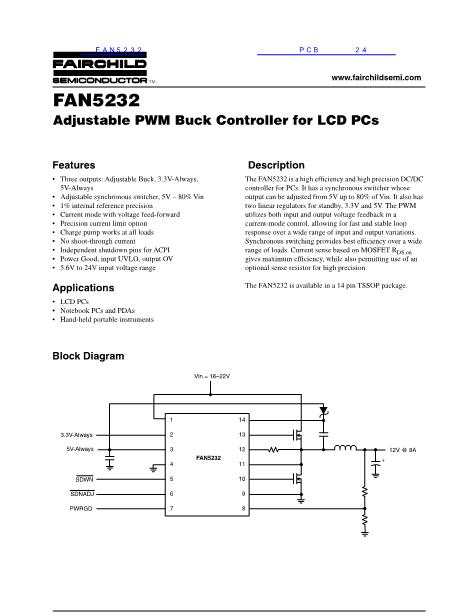 FAN5232数据手册封面