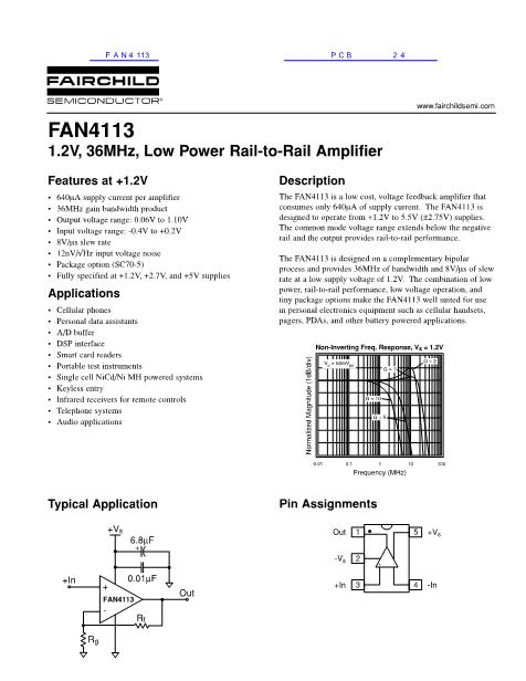 FAN4113数据手册封面