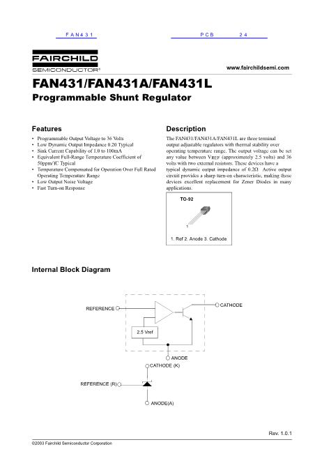 FAN431数据手册封面