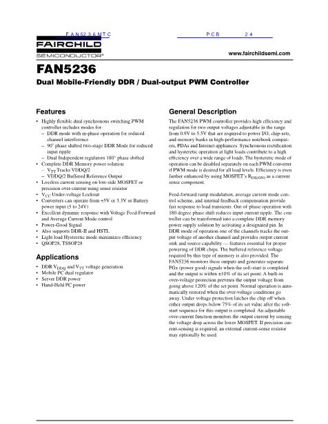 FAN5236MTC数据手册封面
