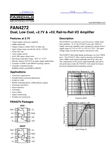 FAN4272数据手册封面