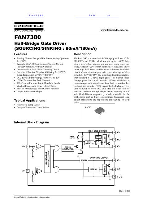 FAN7380数据手册封面