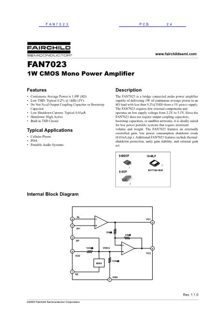 FAN7023数据手册封面