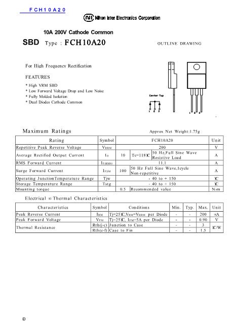 FCH10A20數(shù)據(jù)手冊(cè)封面