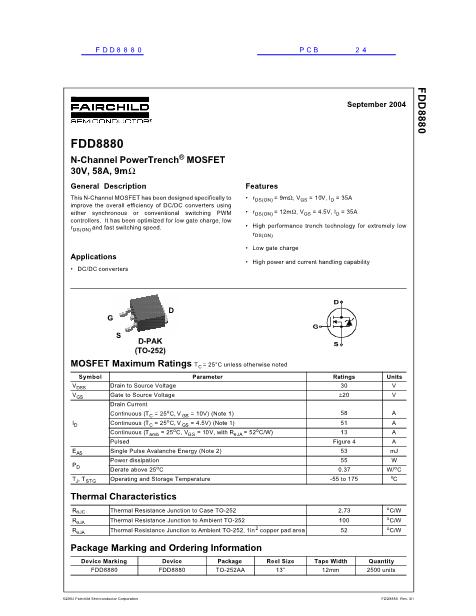 FDD8880數(shù)據(jù)手冊(cè)封面