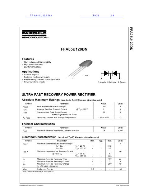 FFA05U120DN数据手册封面