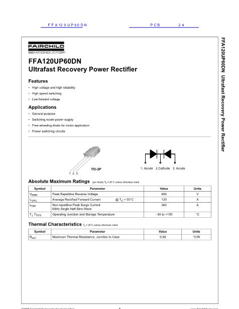 FFA120UP60DN数据手册封面