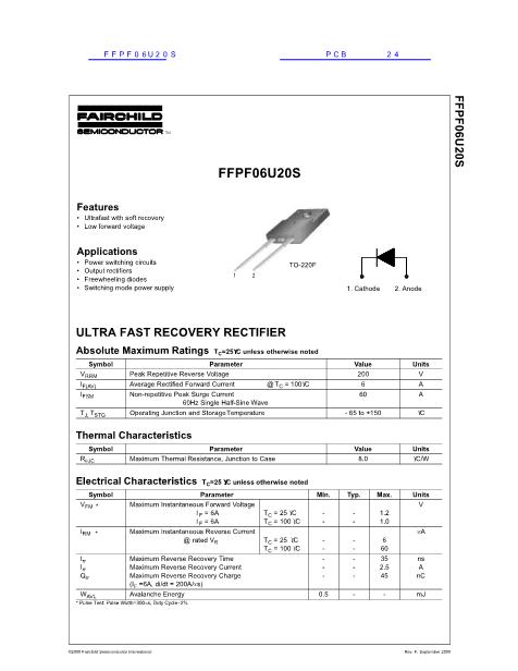 FFPF06U20S数据手册封面