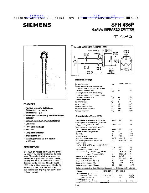 SFH485P數(shù)據(jù)手冊(cè)封面