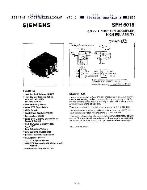 SFH6016数据手册封面