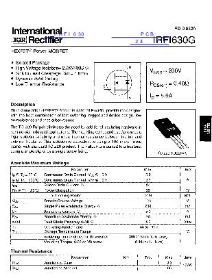 IRFI630數(shù)據(jù)手冊(cè)封面