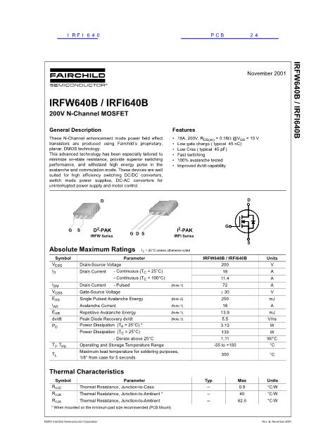 IRFI640數(shù)據(jù)手冊封面