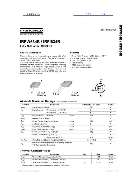 IRFI634數(shù)據(jù)手冊(cè)封面
