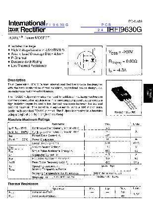 IRFI9630G數(shù)據(jù)手冊封面