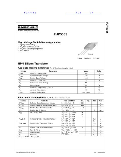 FJP5355數(shù)據(jù)手冊(cè)封面