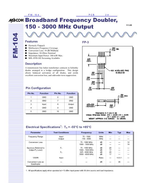 FM-104數(shù)據(jù)手冊封面