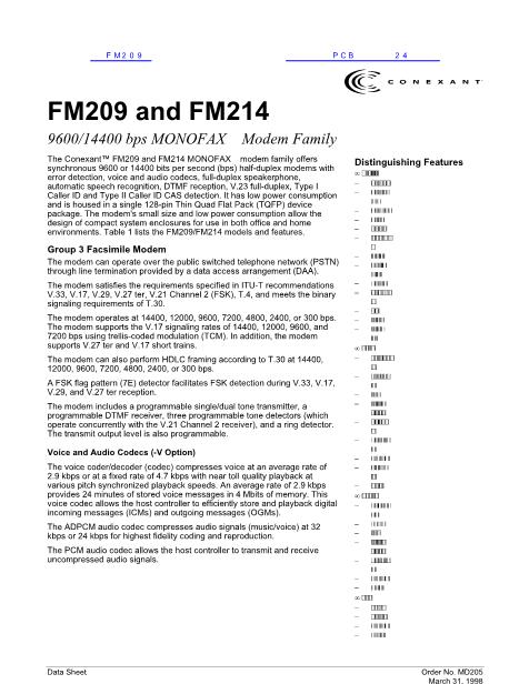 FM209数据手册封面