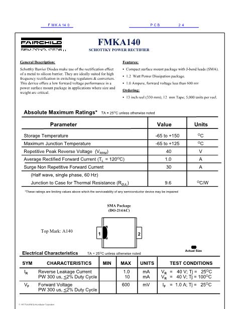 FMKA140數(shù)據(jù)手冊封面