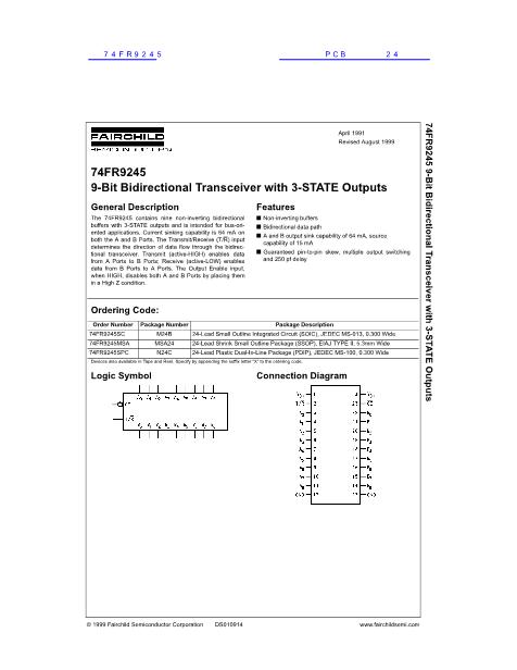 74FR9245數(shù)據(jù)手冊封面