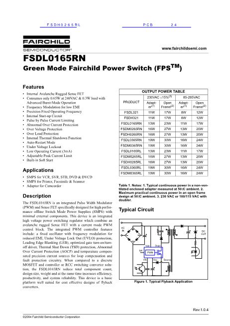 FSDH0265RL数据手册封面