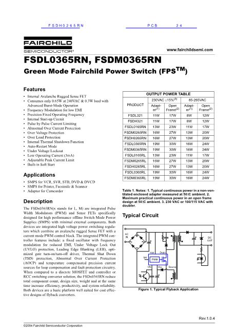 FSDH0265RN数据手册封面