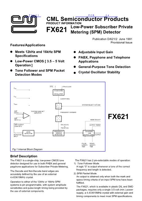 FX621数据手册封面