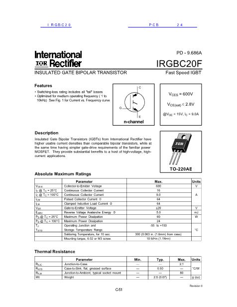 IRGBC20数据手册封面