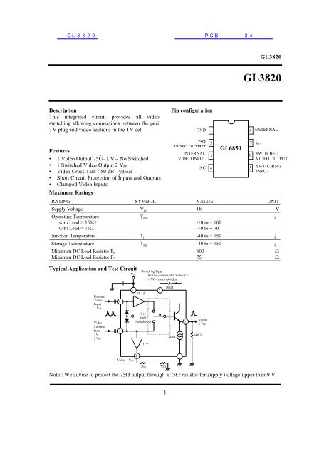 GL3820数据手册封面