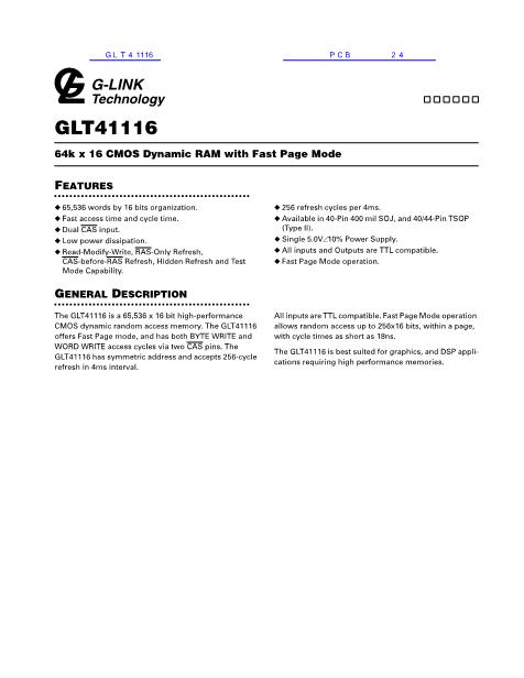 GLT41116数据手册封面