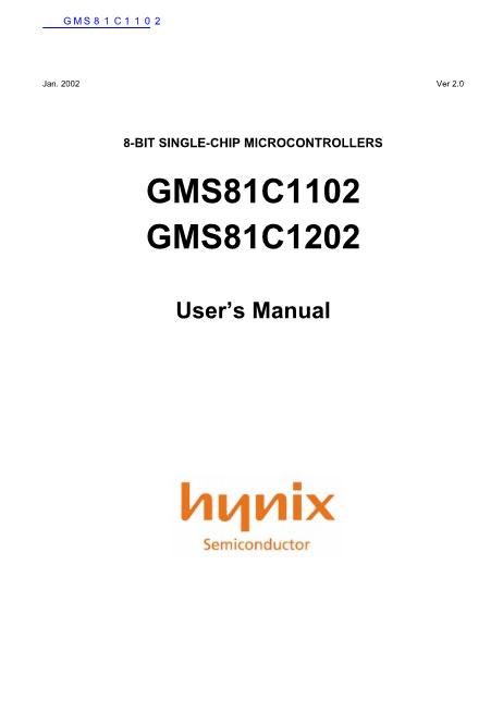 GMS81C1102数据手册封面