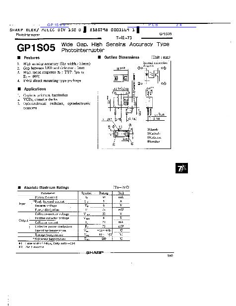 GP1S05数据手册封面