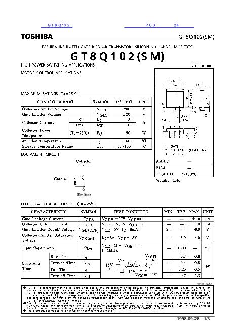GT8Q102数据手册封面