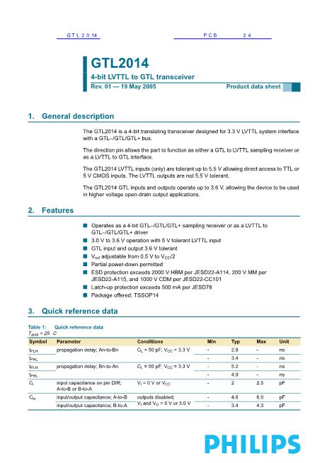 GTL2014数据手册封面