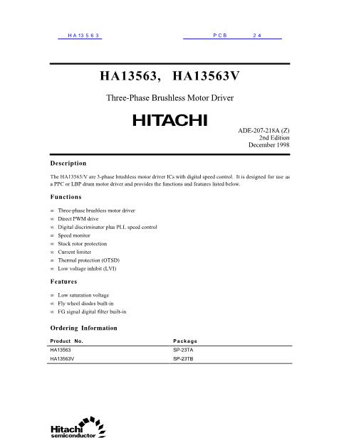 HA13563数据手册封面