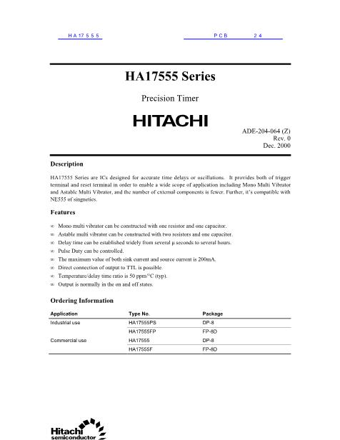HA17555数据手册封面