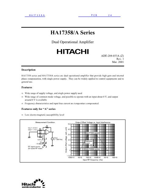 HA17358A数据手册封面