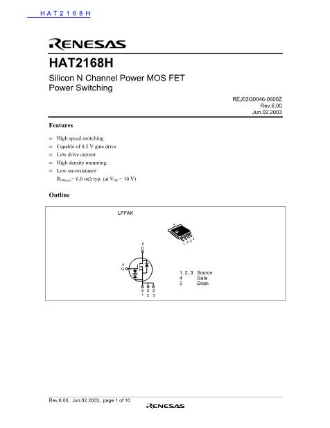 HAT2168H数据手册封面