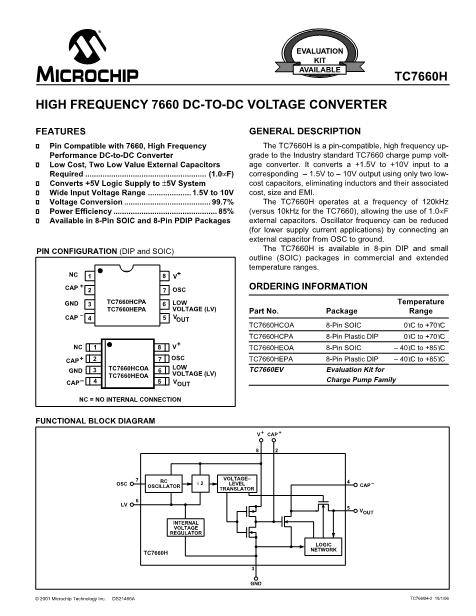 TC7660HCOA数据手册封面